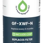 GLACIER FRESH Water Filter Compatible with XWFE (Built-in CHIP), Replacement for GE XWFE, XWF Refrigerator Water Filter NSF/ANSI 42 Certification Pack of 1