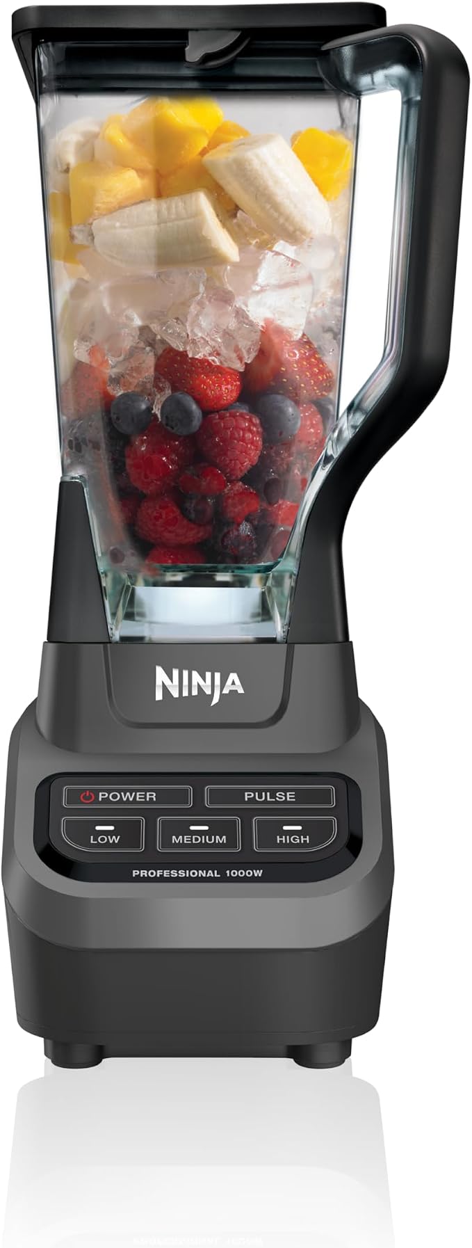 61DvtaqAWML._AC_SX679_.jpg Ninja Professional Blender | Smoothie Blending, Drink Mixer, Grinder, Ice Crusher, Frozen Fruit Blending | 1000W Power, Total Crushing Technology, XL 72-oz. Pitcher | Black & Grey | BL610 - Image 1