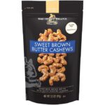 Squirrel Brand Sweet Brown Butter Cashews, 3.5 oz Resealable Bag, Gourmet Flavored Cashews Nuts, Gluten Free, Vegetarian