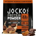 Jocko Fuel Whey Protein Powder, Chocolate Peanut Butter, 22g Protein, Digestive Enzymes + Probiotic Blend, No Sugar Added, with Essential Amino Acids + Electrolyte Minerals, 25 Servings